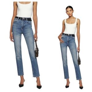 Reformation Liza Straight Jean in Malta Wash